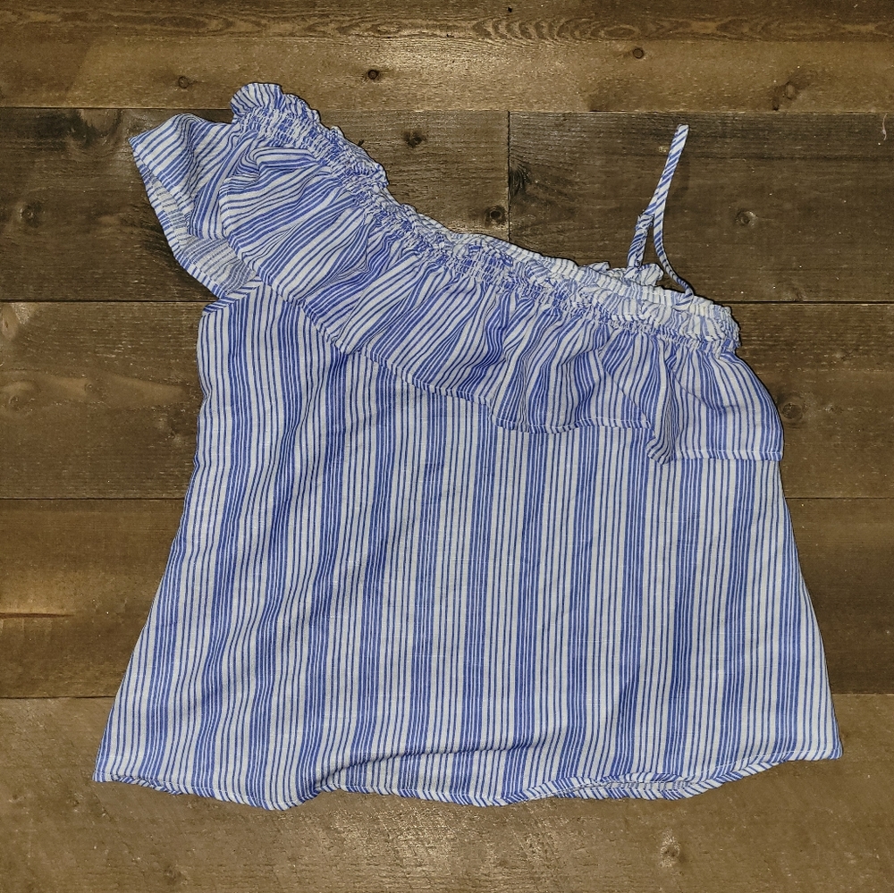 J by Joa ruffled one shoulder  blouse